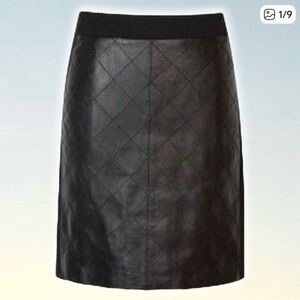 SANDRO Lamb Leather Wool Blend Mini Skirt Sz 4 Black